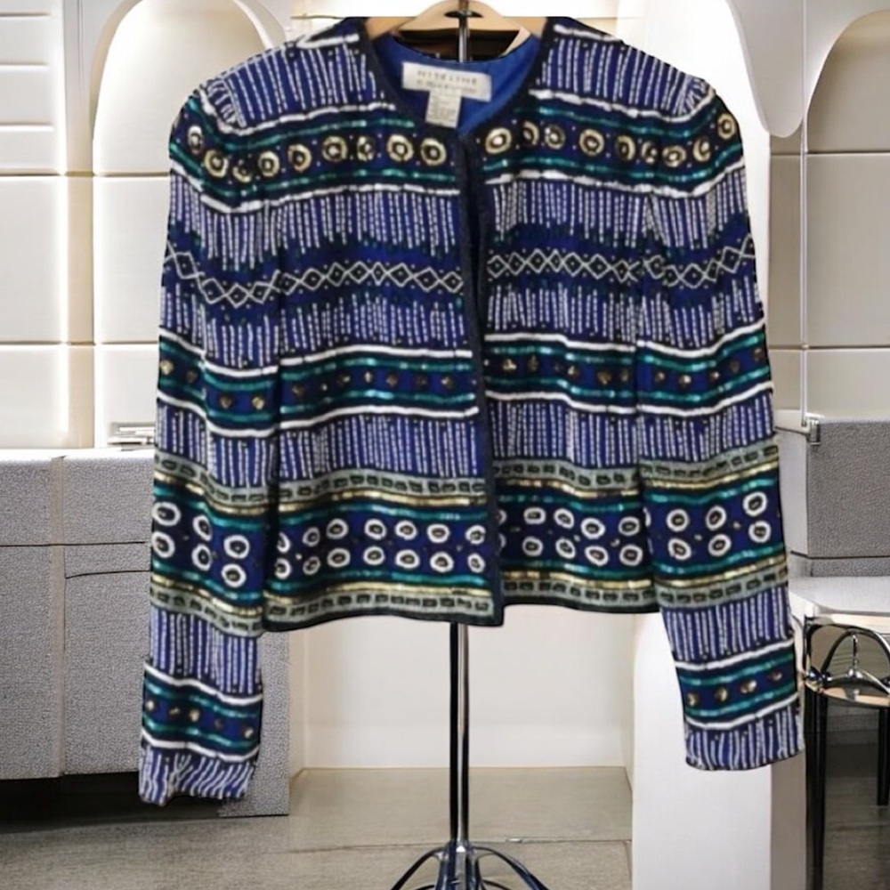 Vtg Nitelight Della Roufogali Beaded
Silk Jacket
8